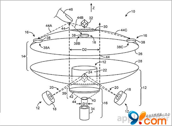 苹果新技术专利：用户可与悬浮3D物体互动